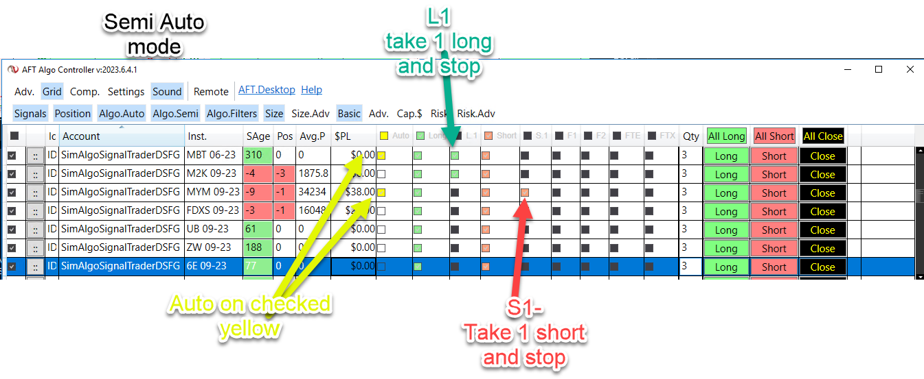 Algo Entry Controller Semi-Auto Mode