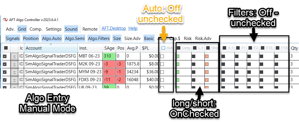 Algo Entry Controller All Filters Off