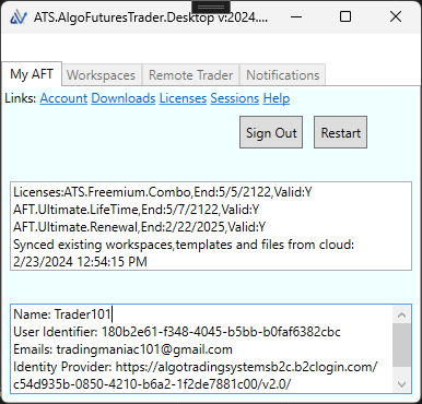 AFT8 Workspace Example