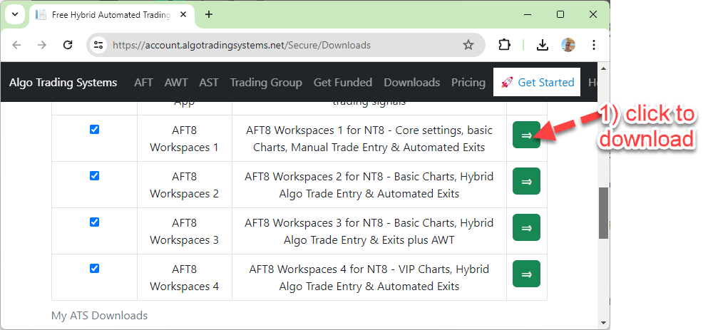 Download and install workspaces