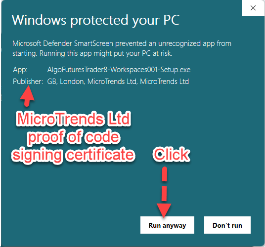 Code signing certificate
