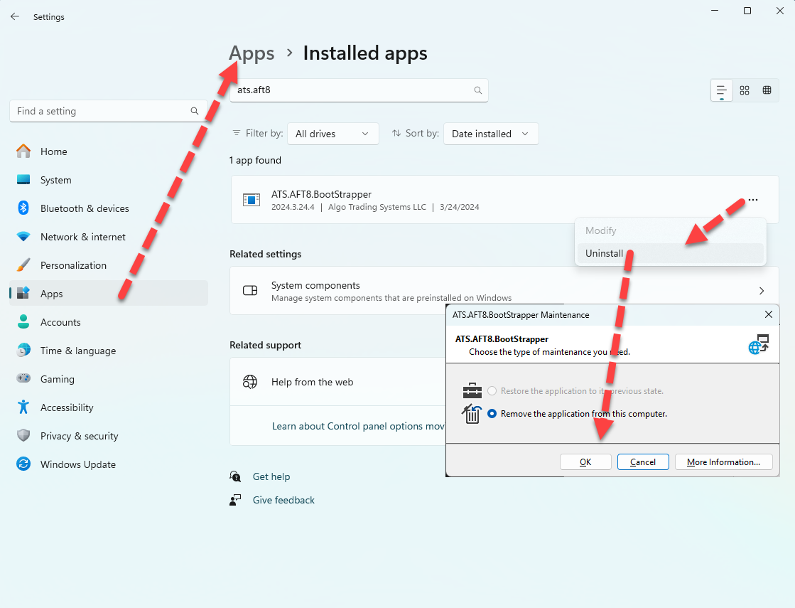 Uninstall Instructions Image
