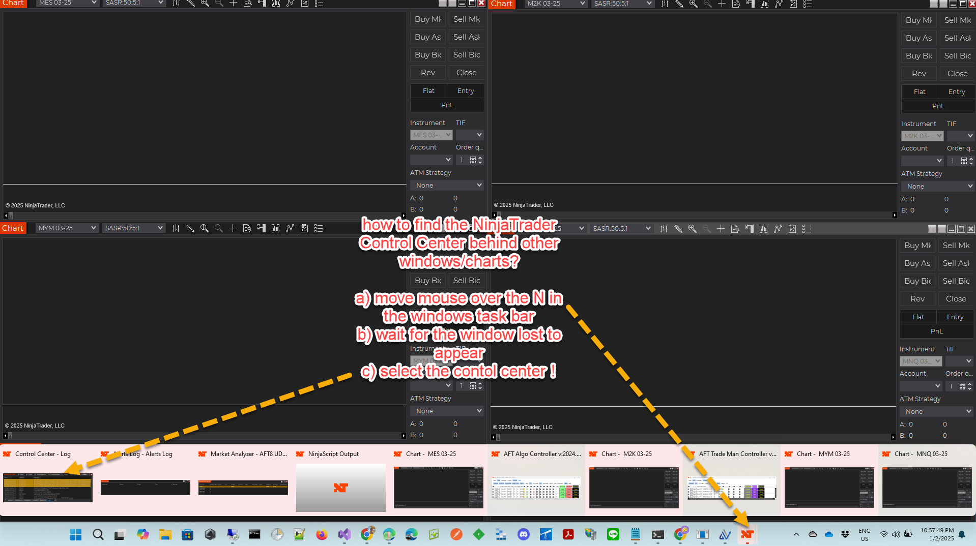 NinjaTrader Control Center
