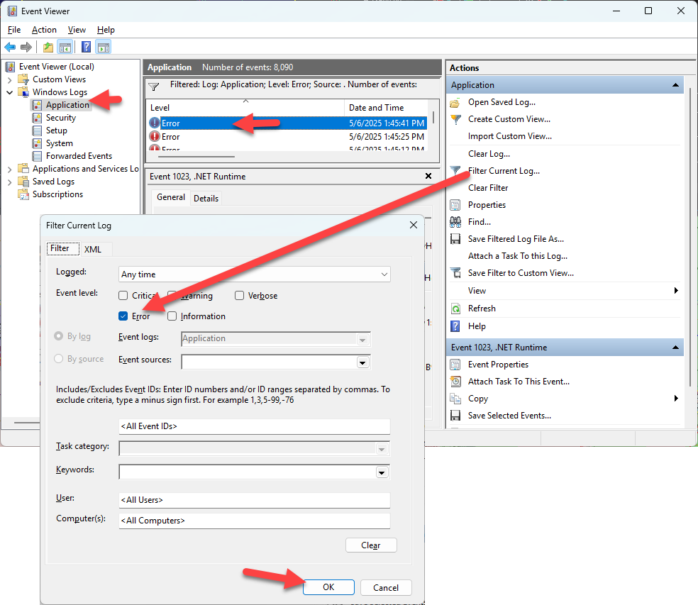 Windows Event Viewer