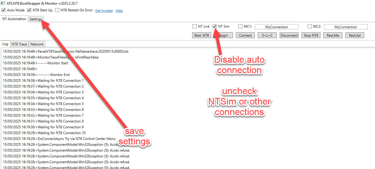 NT8 BootStrapper Screenshot