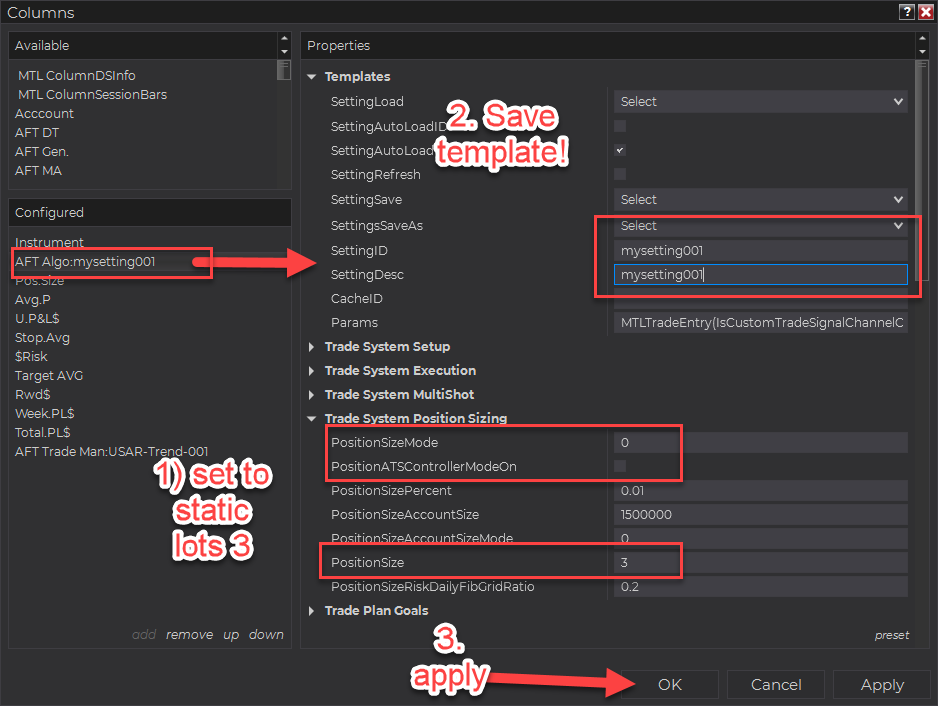 Static Lot Size configuration