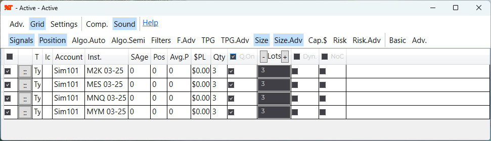 Algo Controller Static Fixed Lots