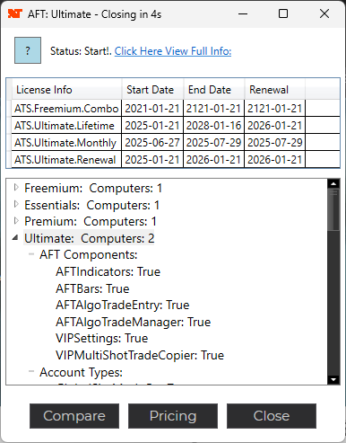 AFT8 License Display