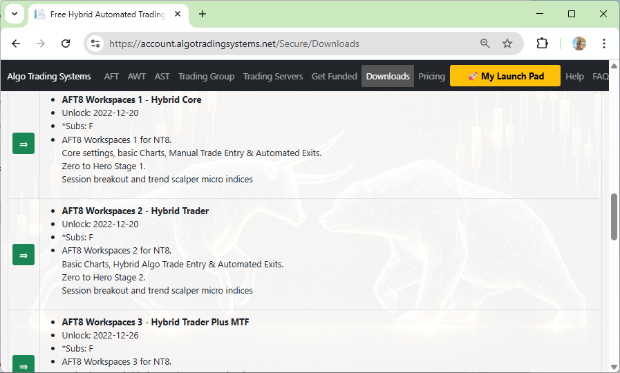 ATS Universal Account Downloads Page