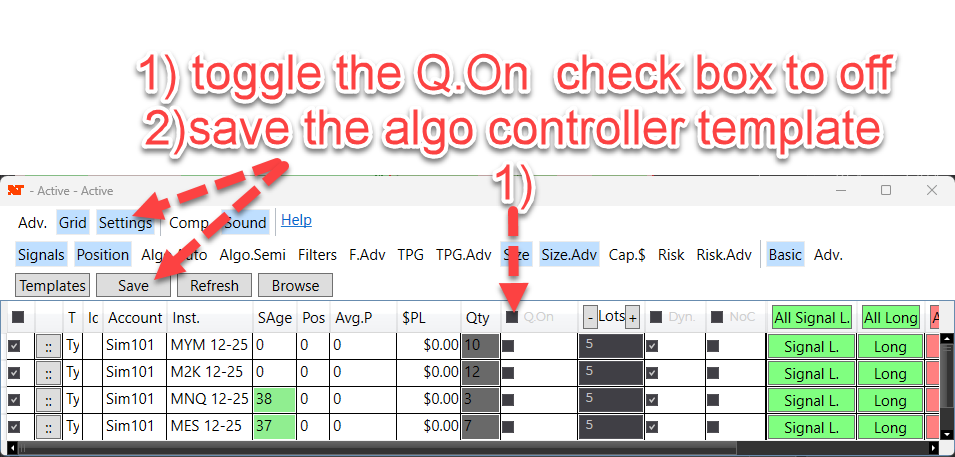 Algo Entry Controller Quantity Control