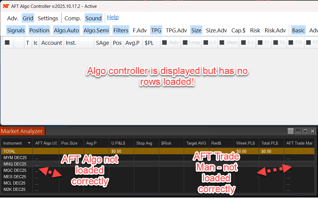 Algo Controller Issue