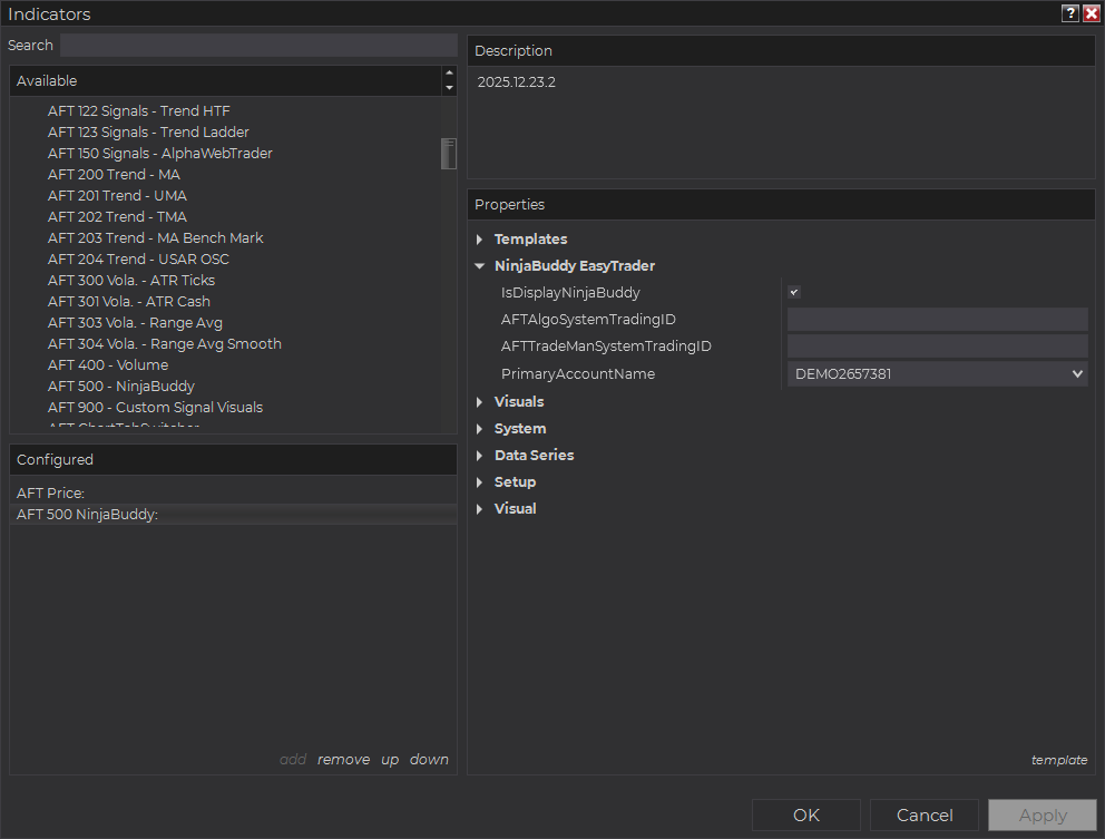 NinjaBuddy Easy Trader GUI